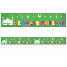 Double Banner - Ramadan Mubarak - Green (2 mtrs) 